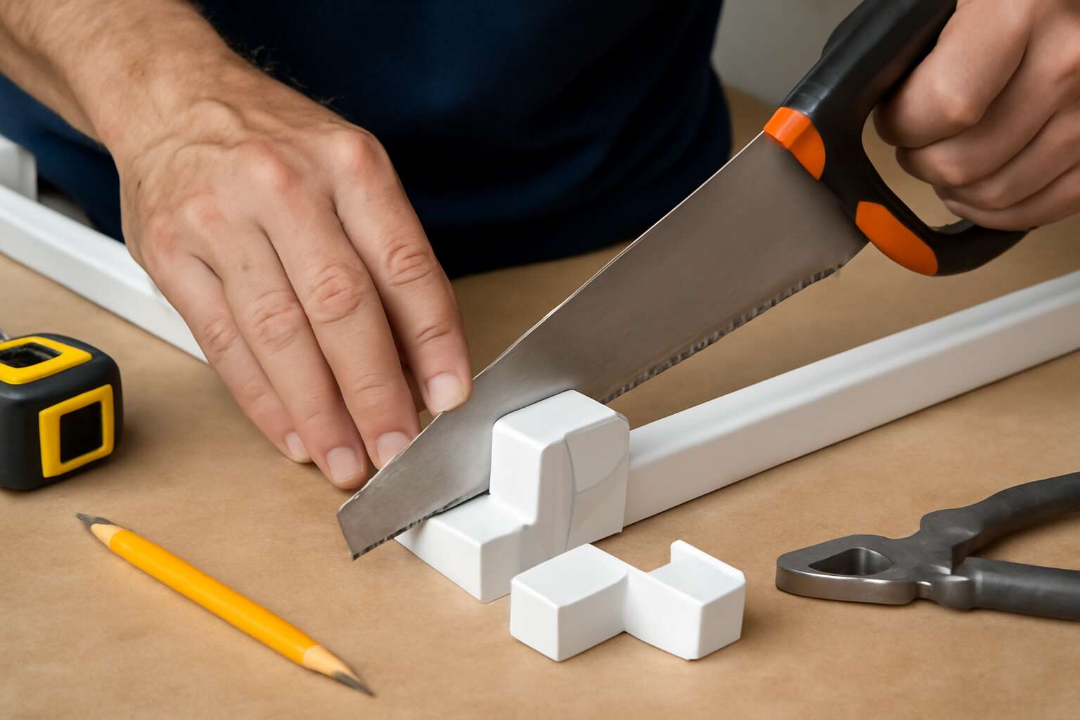 how to cut trunking 90 degree